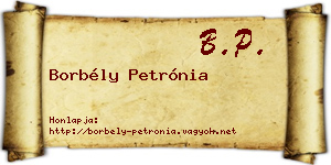 Borbély Petrónia névjegykártya